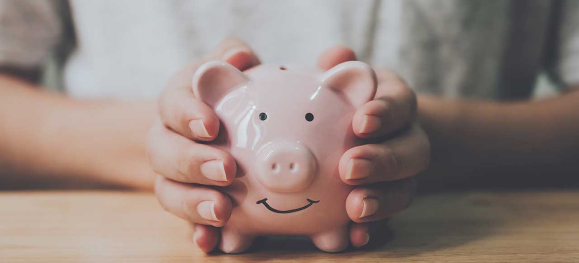 person holding piggy bank