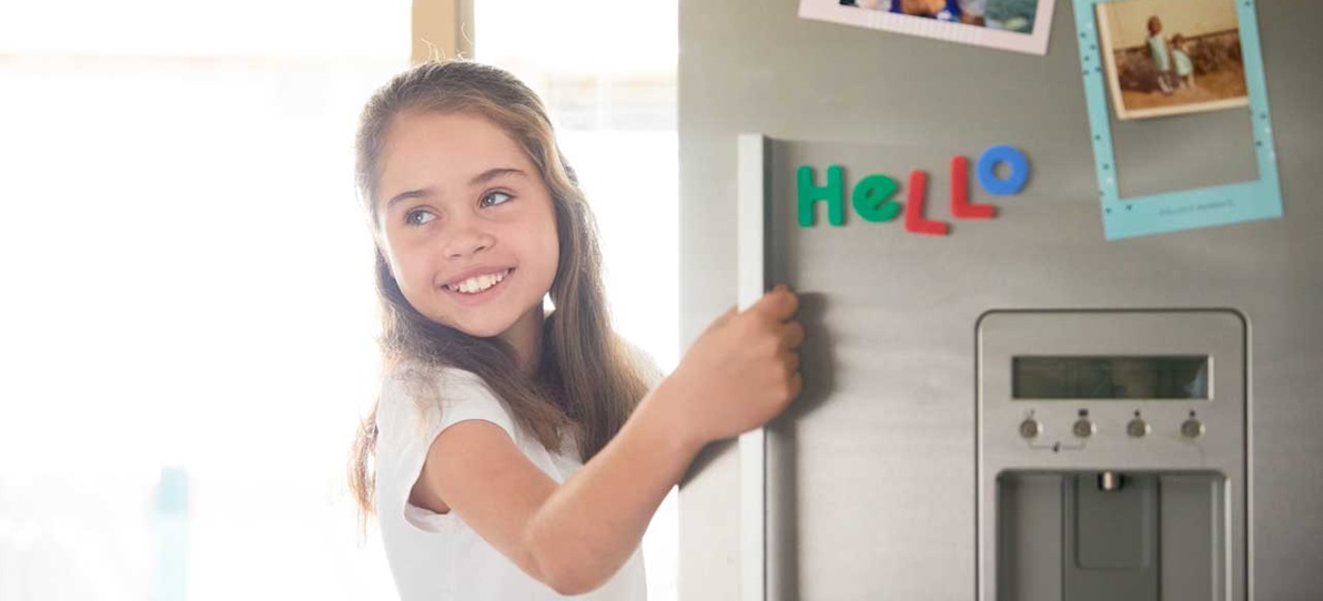 Girl at fridge -Testing