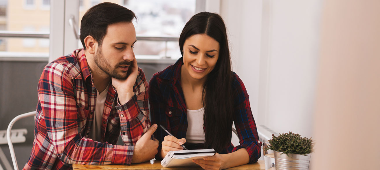 couple researching