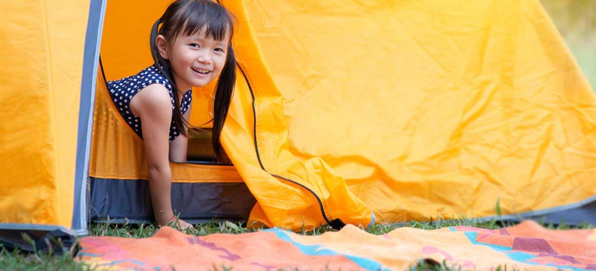 Girl camping