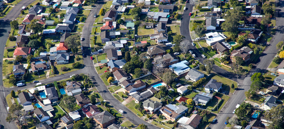 aerial view of neighbourhood