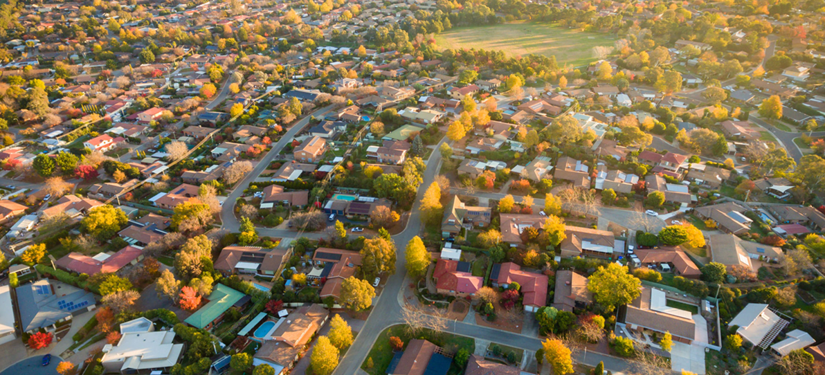 aerial view of neighbourhood