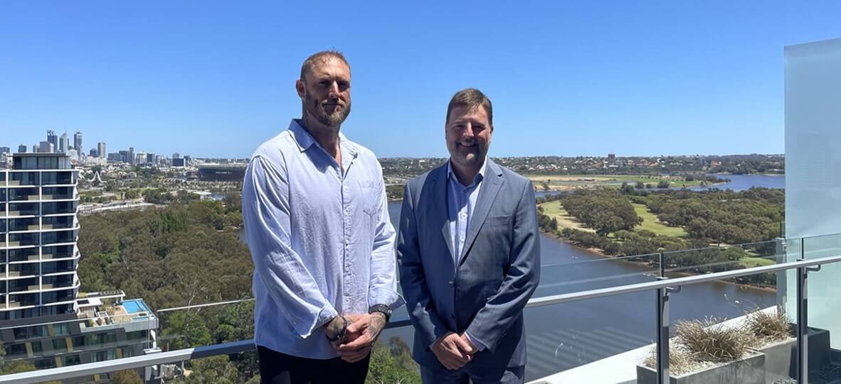 Keystart CEO Paul Graham with first Urban Connect Home Loan customer Craig Sparrowhawk