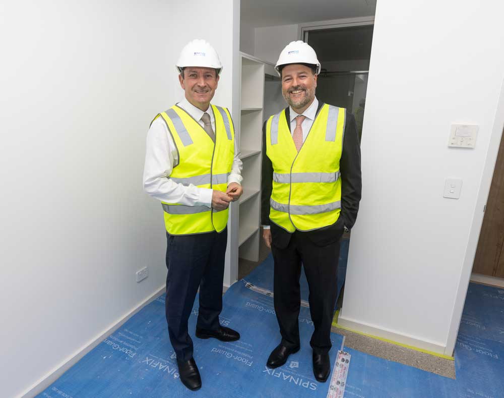 Premier Mark McGowan with Keystart CEO Paul Graham