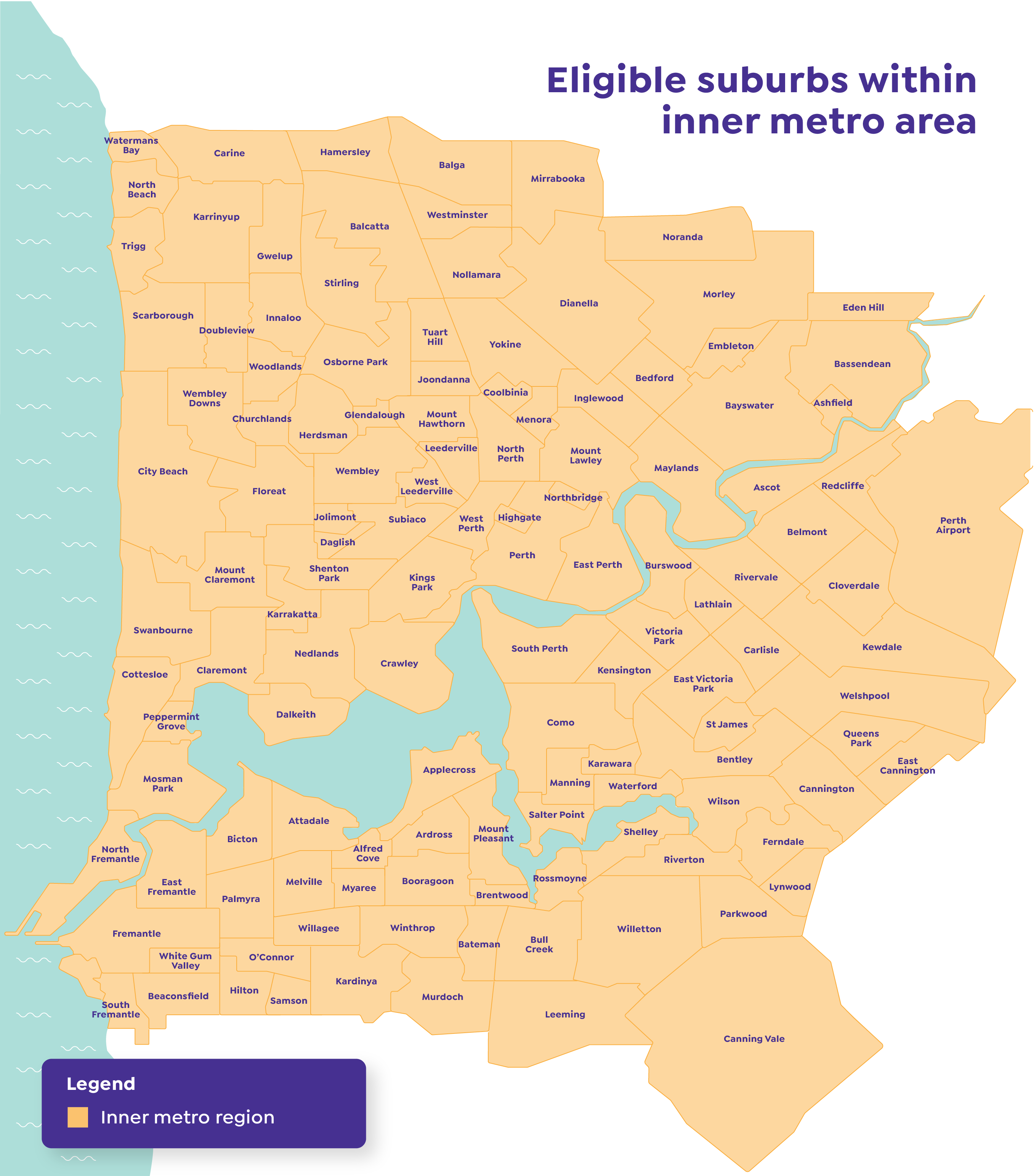 Inner Metro Perth map