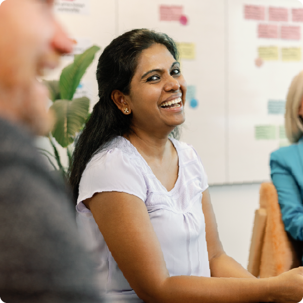 Keystart employee smiling.